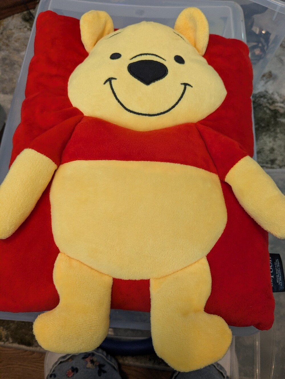 Disney Winnie the Pooh Plush Nap Pillow - Yellow & Red